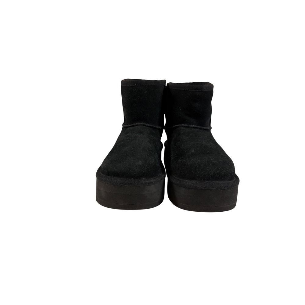 UGG Classic Ultra Mini Platform Black Suede Kids Boots 1143700K Size 13